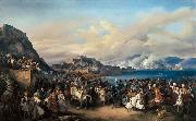 HESS, Heinrich Maria von The Entry of King Othon of Greece into Nauplia oil painting on canvas